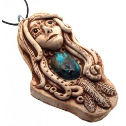 Ceramic Goddess with Chrysocolla Wall Art 20